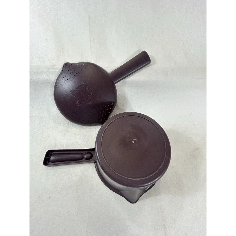 Pampered Chef Microwave Steamer Rice Cooker 4 Cup Locking Lid 2776 Brown